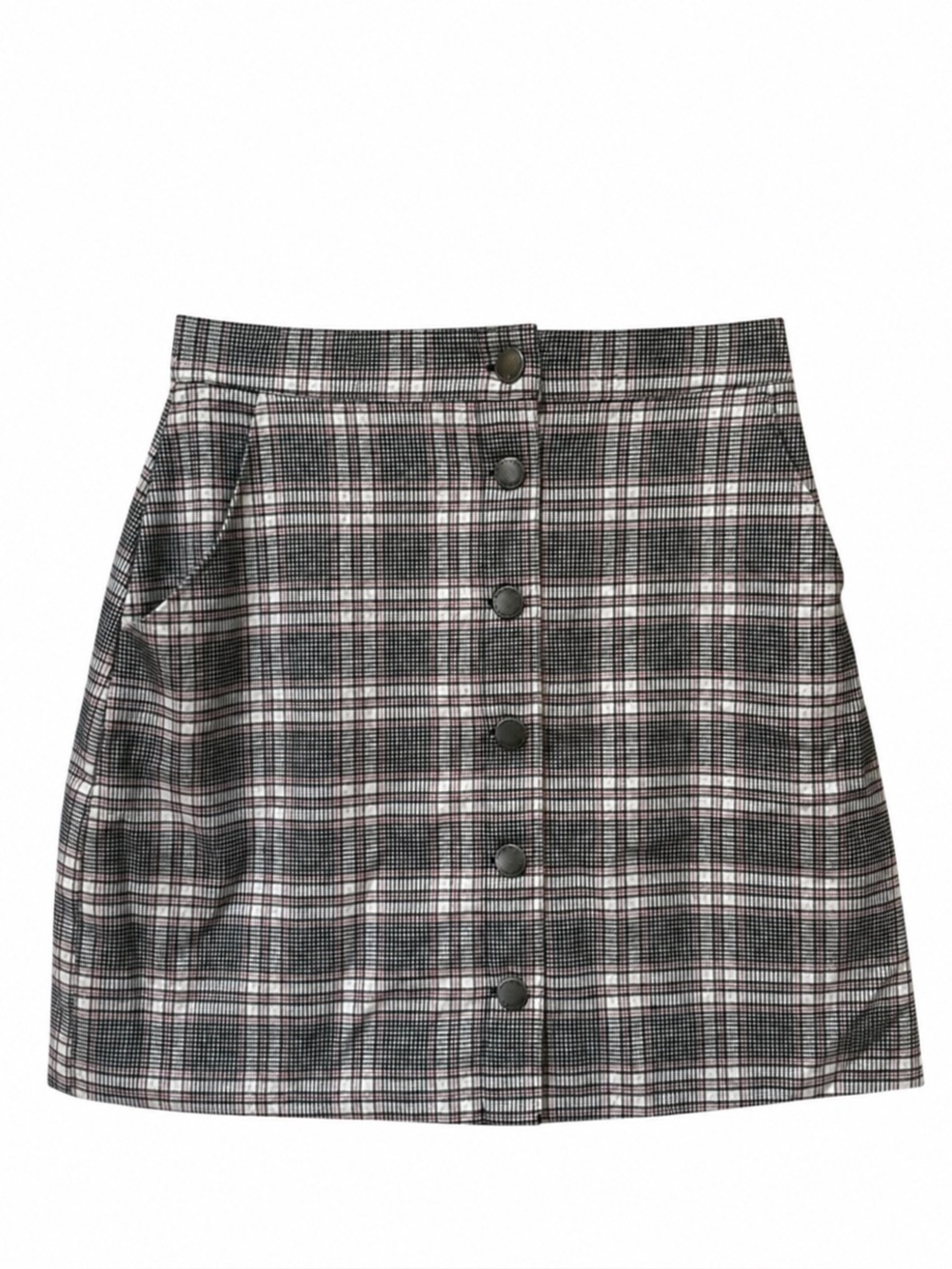 Hollister XS Y2K Plaid Mini Skirt Schoolgirl Preppy Grunge Button Front